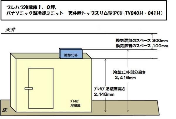 12-4a プレハブ冷蔵庫1.0坪/パナソニック/薄型冷却ユニット/0.5 12-4a プレハブ冷蔵庫1.0坪/パナソニック/薄型冷却ユニット/0.5