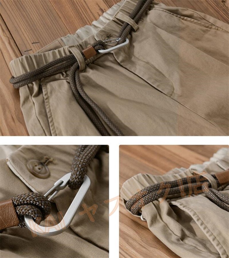 * new goods cargo pants men's work pants Vintage belt attaching casual bottoms work trousers outdoor black W29