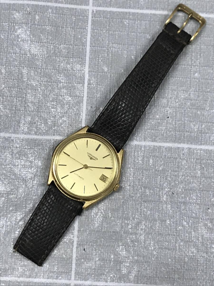 【稼働品】LONGINES ロンジン 990 4393 AT 自動巻き デイト 3針 ゴールド系文字盤 腕時計 メンズ ファッション 服飾小物 時計 趣味