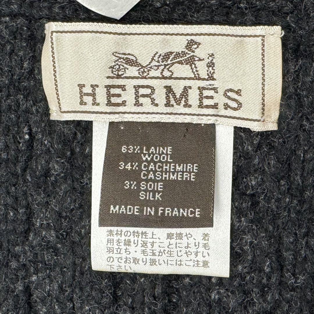 HERMES エルメス ウール×カシミヤ スヌード マフラー メンズ HERMES エルメス ウール×カシミヤ スヌード マフラー メンズ