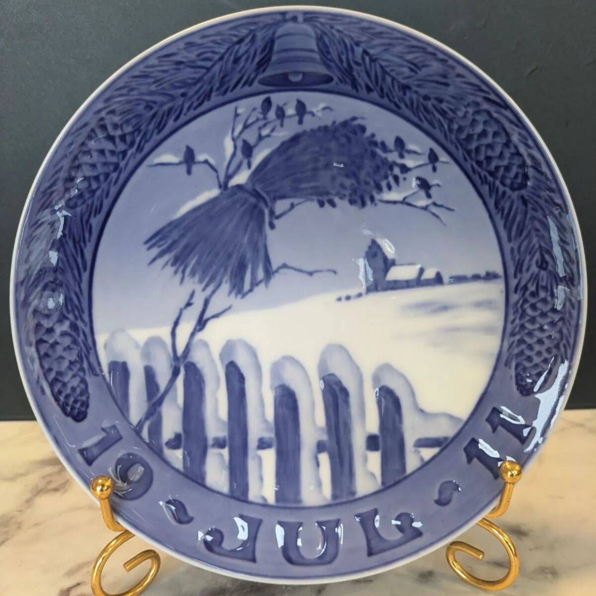 希少品 ロイヤルコペンハーゲンイヤープレート 1911年 デンマークの風景 北欧 皿 アンティーク 1級品 艶あり プレート 食器 インテリア