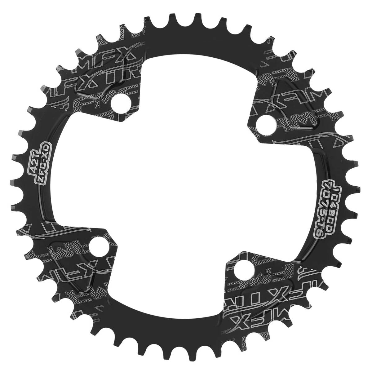 ＃12N-3FE9　チェーンホイールクランク 42T チェーンホイール ラウンドチェーンリング 落下防止 摩擦減少 安定 耐変形 アルミ合金制