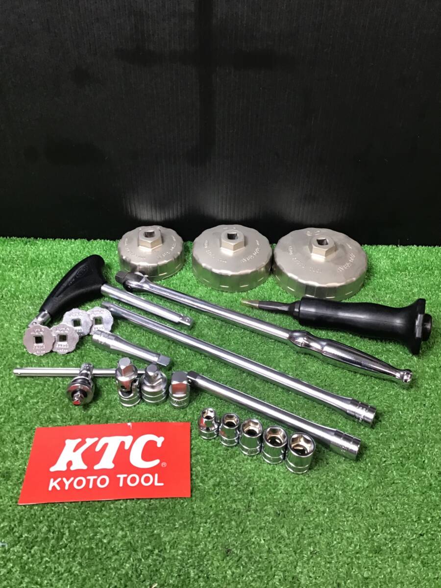 【中古】KTC スピンナーハンドル,オイルフィルターレンチ,エクステンション,変換アダプタ等 22点まとめ BS3E/AVSA-092/AS404 【岩槻店】
