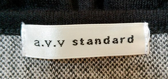 a.v.v standard アヴェヴェ スタンダード チュニック カットソー 長袖 38サイズ 黒ｘ白 千鳥格子 薄手 j a201h1102