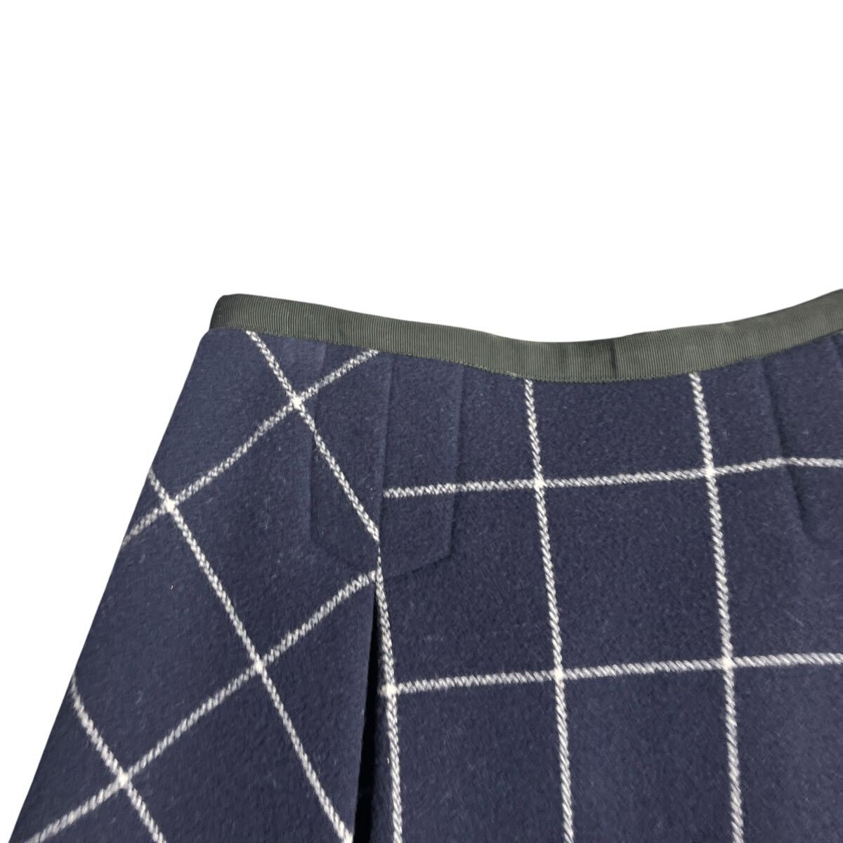sacai luck チェック柄ウールコート青ブルー系レディースサイズ1