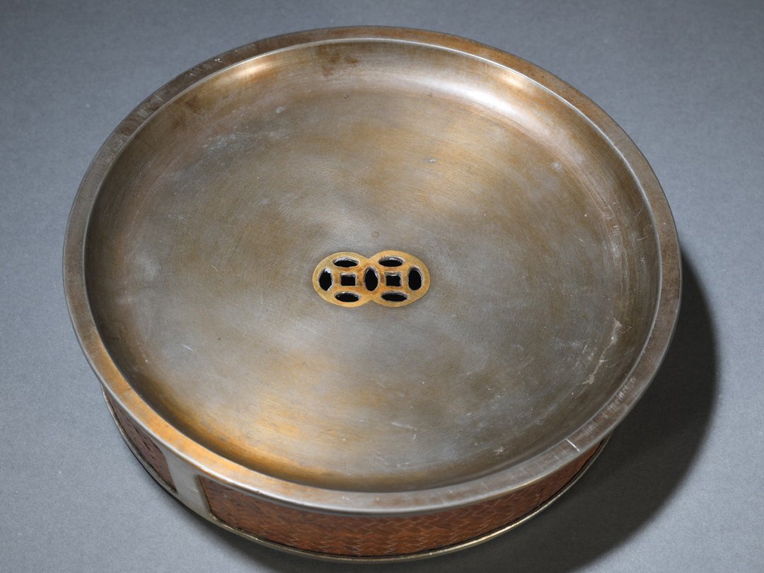 安】清時代茶道具錫胎製嵌め竹壺承茶台茶盤煎茶道具茶器古美術古 安】清時代茶道具錫胎製嵌め竹壺承茶台茶盤煎茶道具茶器古美術古