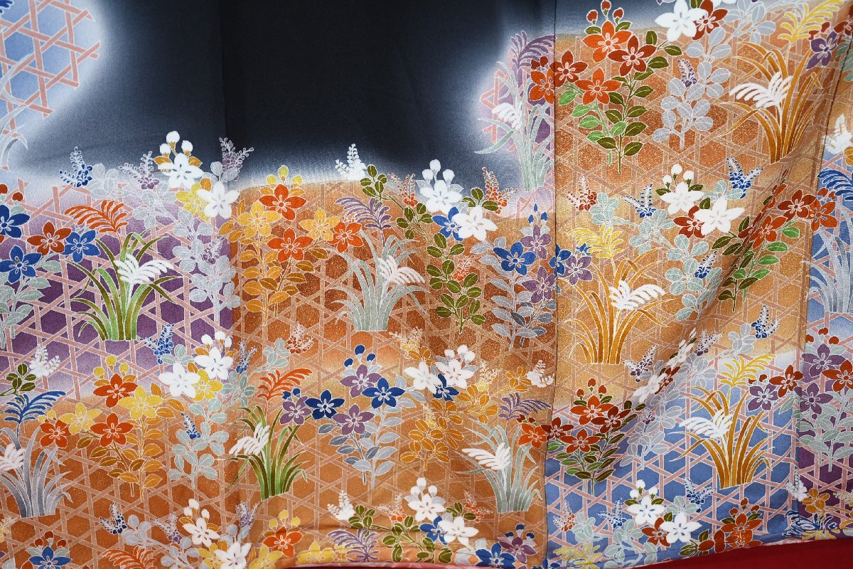 黒留袖 結婚式 籠目 花 身丈155cm 裄丈65cm ★着物 e-1139 桜庭呉服店_画像5