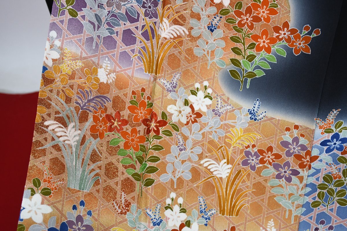 黒留袖 結婚式 籠目 花 身丈155cm 裄丈65cm ★着物 e-1139 桜庭呉服店_画像3