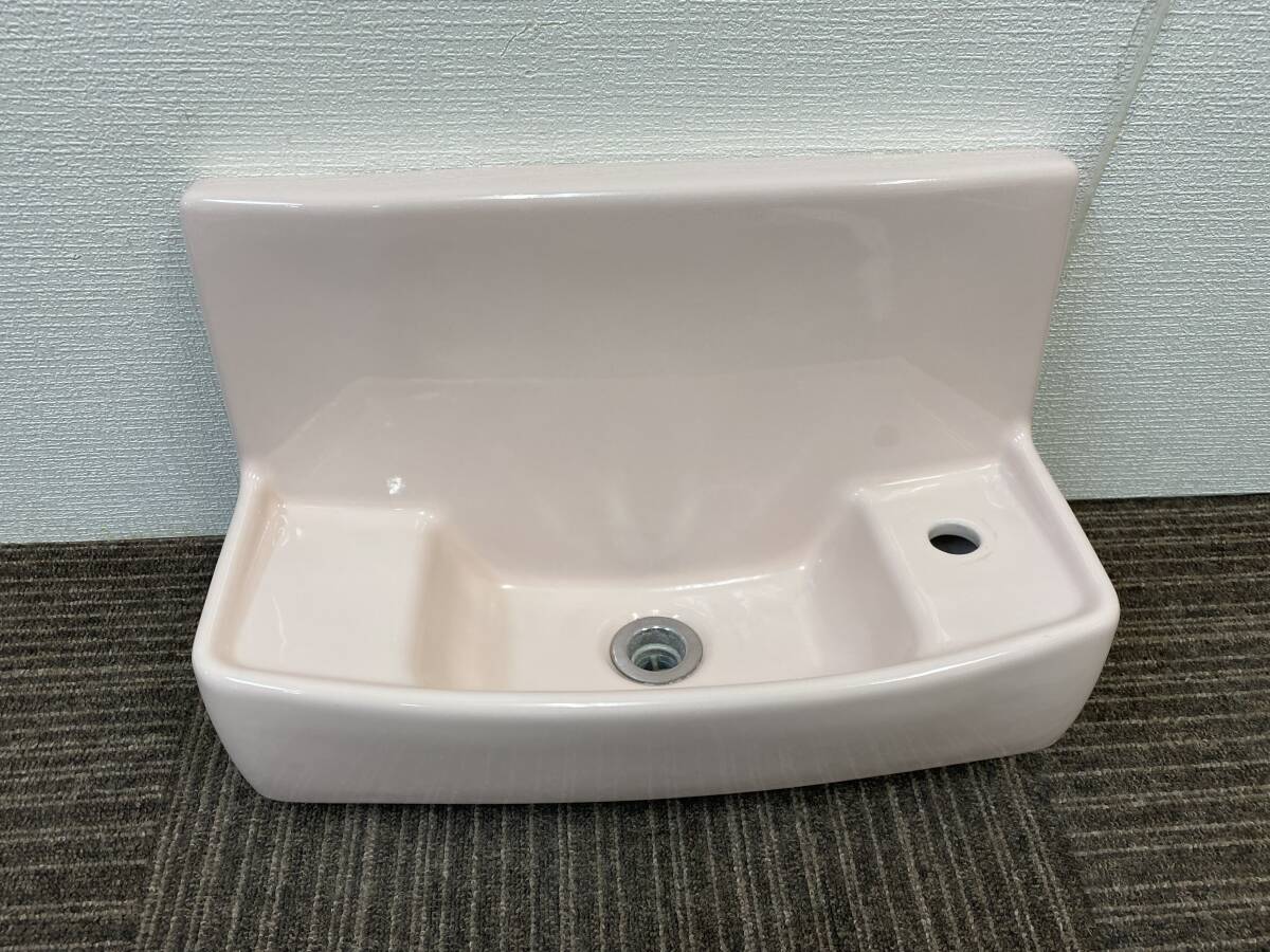 【中古】 INAX 小型 陶器・手洗器・洗面ボウルL-A74☆寸法：「幅45cm」トイレカウンター★#LR8(ピンク)☆直接引取可
