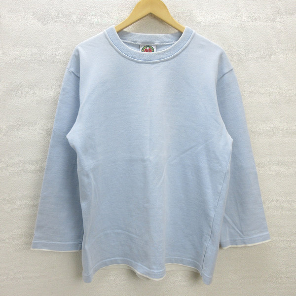H■バーバリアン/BARBARIAN トレーナー ラガーシャツ【L】水色/MENS■17【中古】