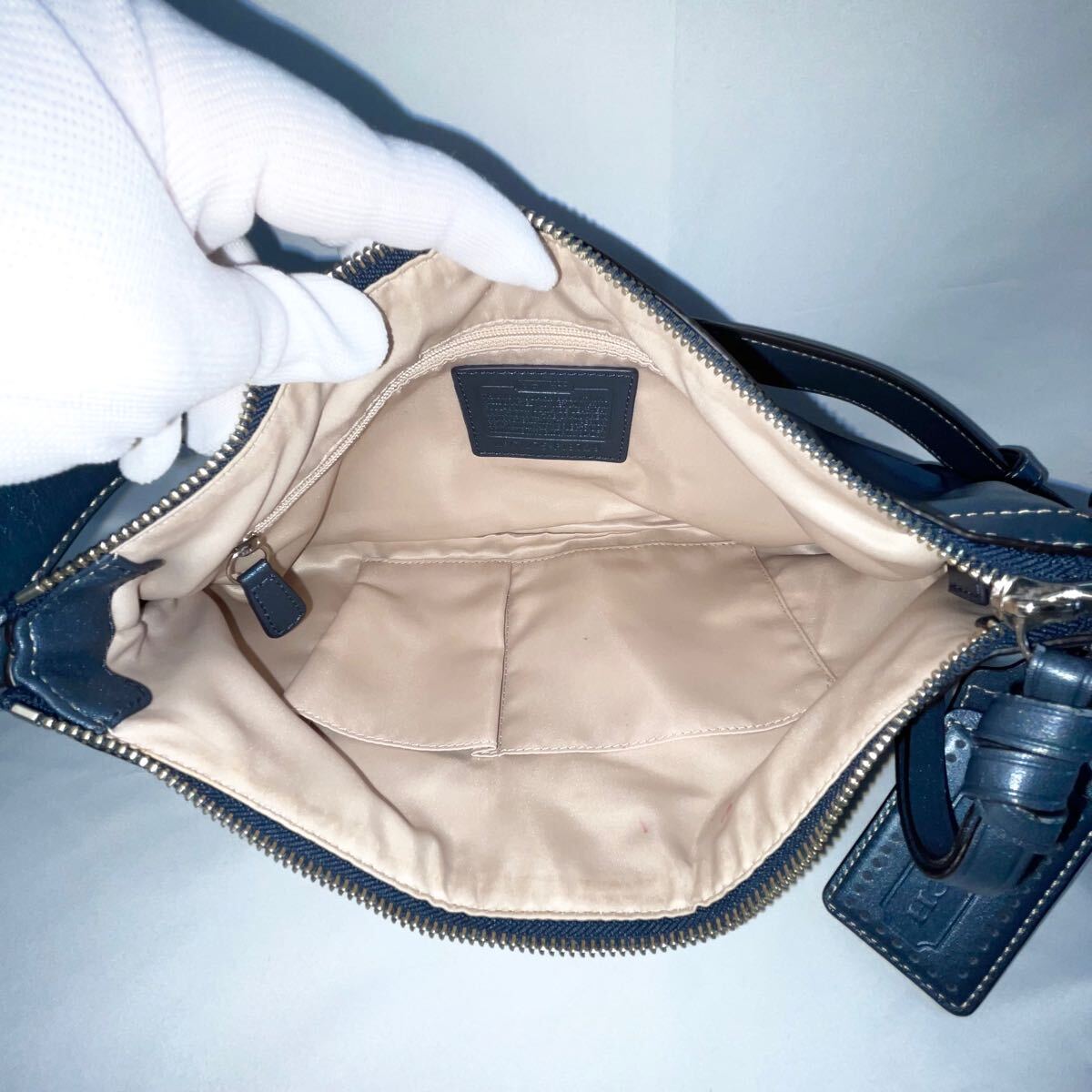 正規品 コーチ COACH ネイビー ショルダーバッグ 肩掛け 紺色 正規品 コーチ COACH ネイビー ショルダーバッグ 肩掛け 紺色