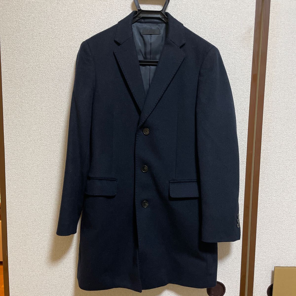 UNIQLO(ユニクロ) チェスターコート カシミヤ サイズS ネイビー メンズ 312-156375