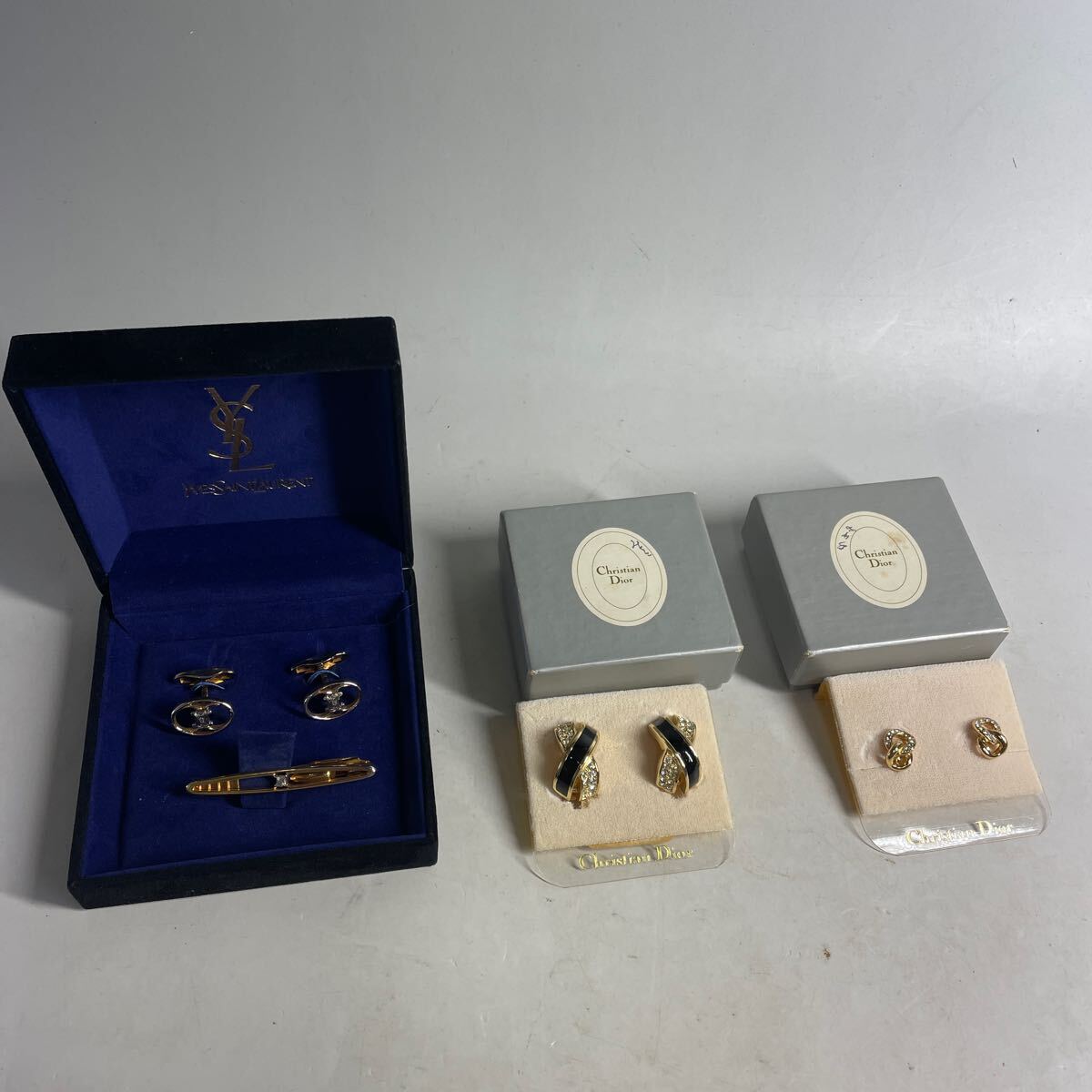 1円 クリスチャン ディオール カフス 他 セリーヌ タイピン / イブサンローラン 等 アクセサリー まとめ セット