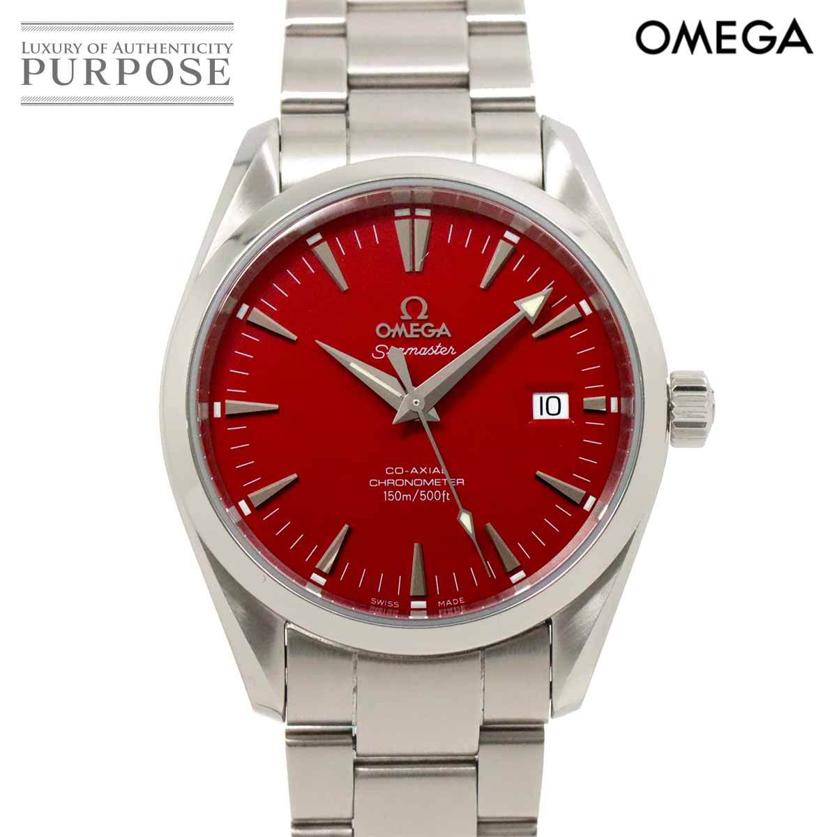 オメガ OMEGA シーマスター アクアテラ コーアクシャル 2503 60 丸井限定 メンズ 腕時計 デイト レッド 自動巻き Seamaster 90255873