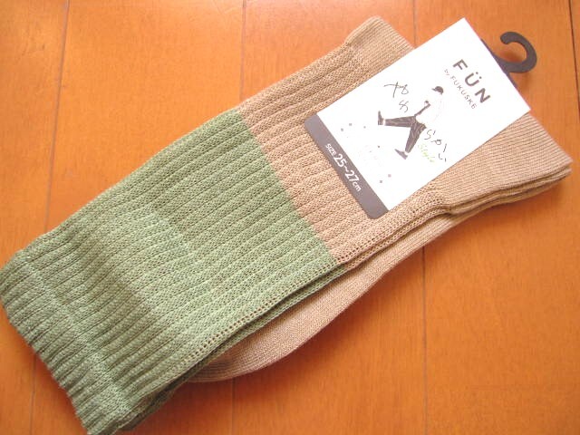 *送料無料*新品*25-27㎝*FUN*ソックス５足*福助*②*やわらかいStyle(2足)?ボーダー*
