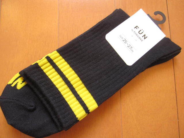 *送料無料*新品*25-27㎝*FUN*ソックス５足*福助*②*やわらかいStyle(2足)?ボーダー*