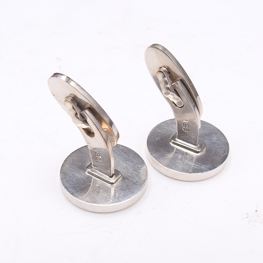 [Georg Jensen] George Jensen запонки кнопка запонки links подкова форма узор 123 серебряный 925 серебряный Дания производства лошадь 
