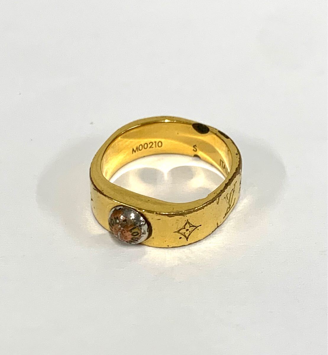 LOUIS VUITTON ルイ・ヴィトン M00210 ナノグラム リング ゴールドカラー系 Sサイズ現状品 アクセサリー 指輪 リング カg
