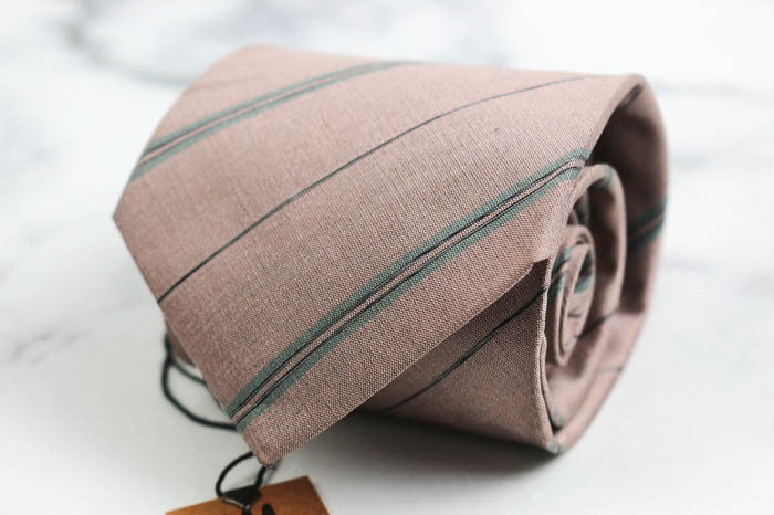 イッセイミヤケ ブランド ネクタイ シルク ストライプ柄 未使用タグ付 PO メンズ ベージュ ISSEY MIYAKE