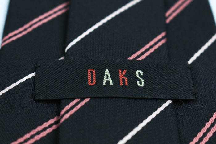 ダックス ブランド ネクタイ シルク ストライプ柄 PO メンズ ブラック DAKS