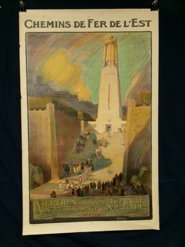 E4156 L.C.Besnay 「Chemins de Fer de L'Est Verdun」 リトグラフ ヴィンテージポスター