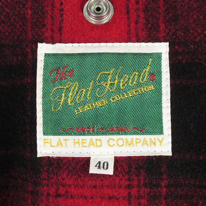 FJ25571 THE FLAT HEAD Flat Head Horse Hyde двойной байкерская куртка черный 40 прекрасный товар 