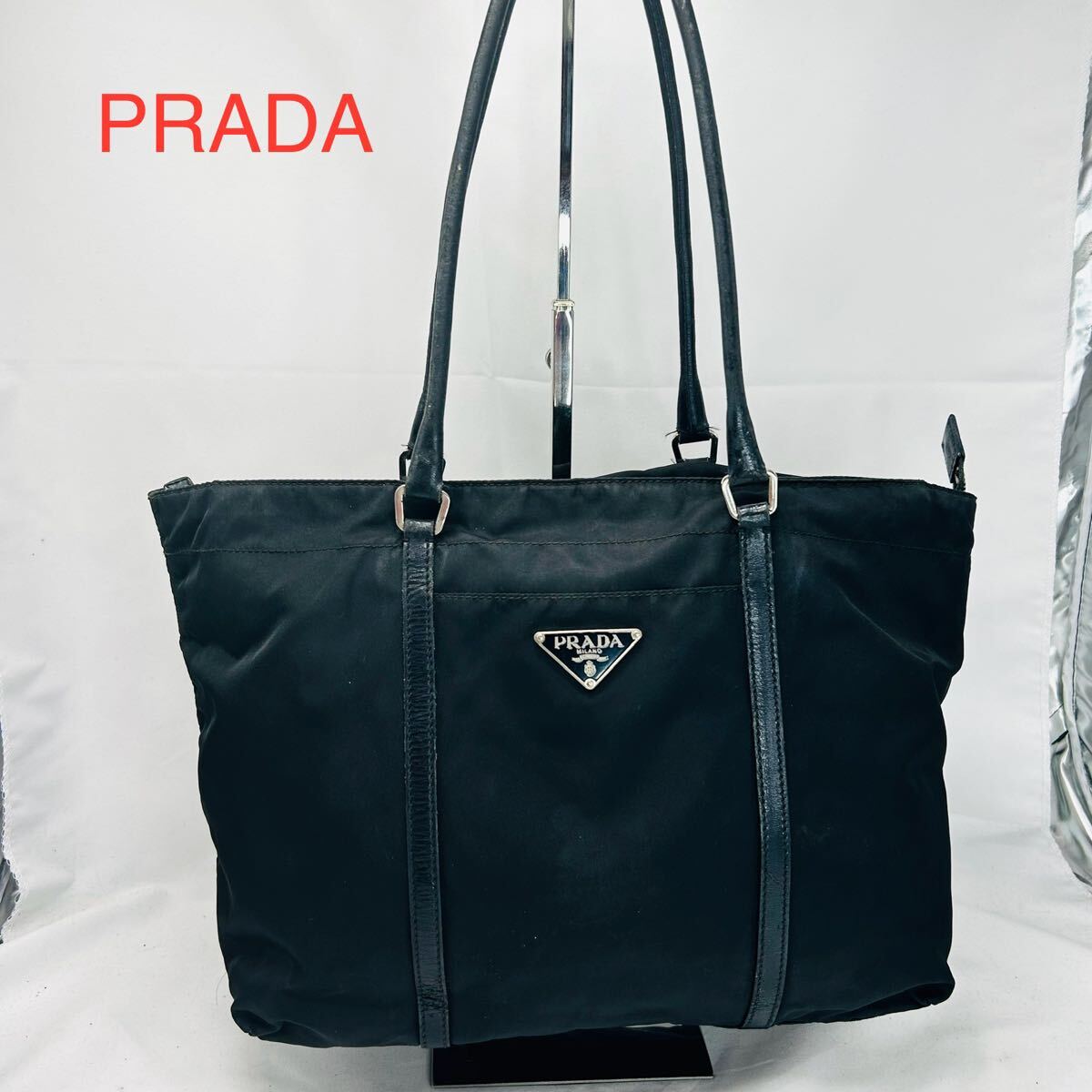 90s PRADA プラダ ナイロン トートバッグ ブラック 黒 ハンドバッグ 90s PRADA プラダ ナイロン トートバッグ ブラック 黒 ハンドバッグ