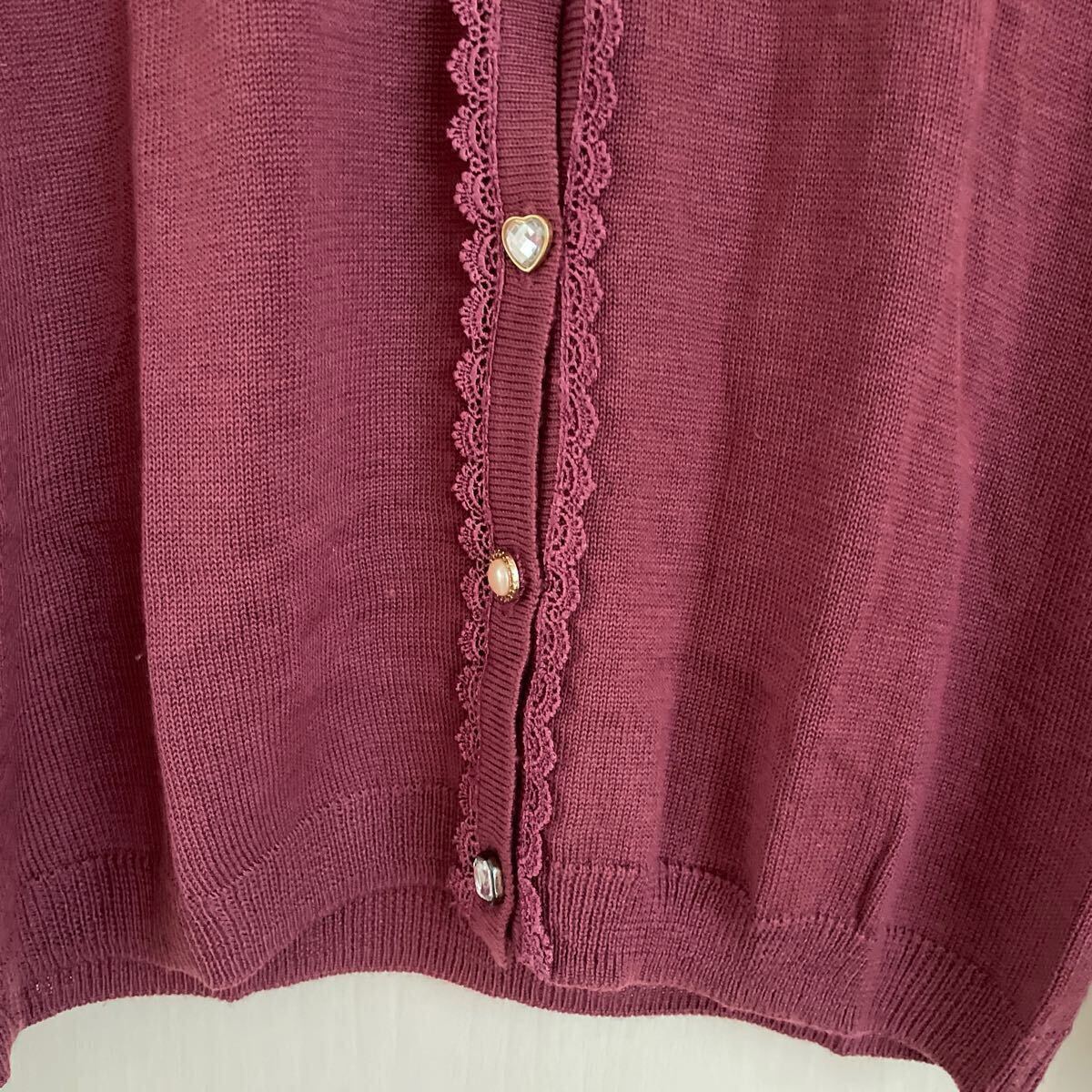 axes femme アクシーズファム　カーディガン　ビジュー　セーター　 長袖　 刺繍　_画像4