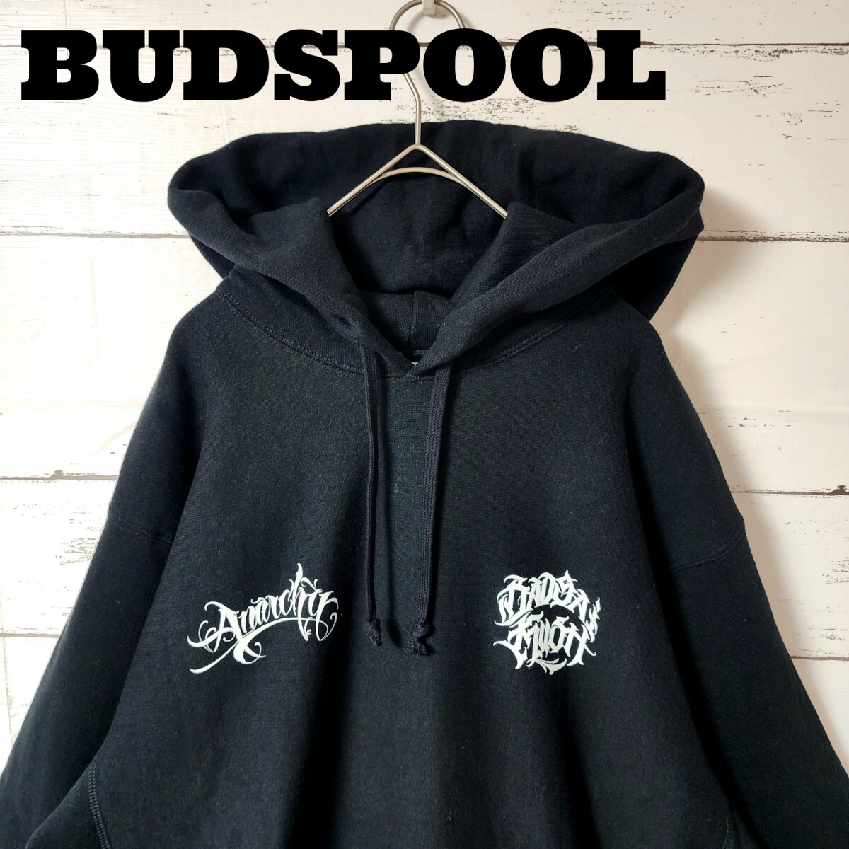 BUDSPOOL バッズプール パーカー ブラック Anarchie 舐達磨 BUDSPOOL バッズプール パーカー ブラック Anarchie 舐達磨