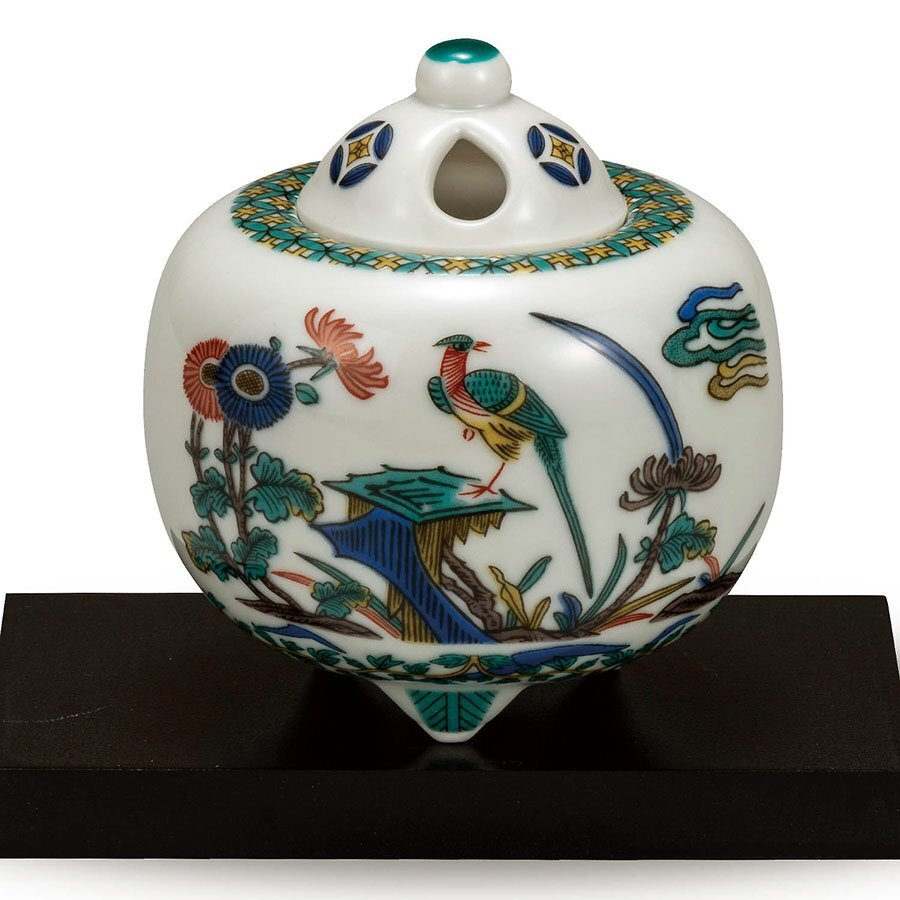 天鶏耳蓮花弁炉 香炉 香道具 装飾品 工芸品 美術品 置物 天鶏耳蓮花弁炉 香炉 香道具 装飾品 工芸品 美術品 置物(宗山銘