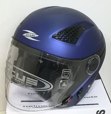 □Mサイズ■ ゼウス NAZ-211 CRONUS（クロノス） マットブルー（つや消しブルー） ■ 可動式インナーバイザー裝備 ZEUS
