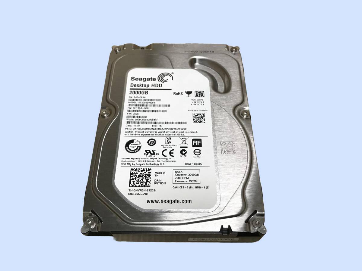 ○【ジャンク品】Seagate ST2000DM001 2TB 5台set（16)