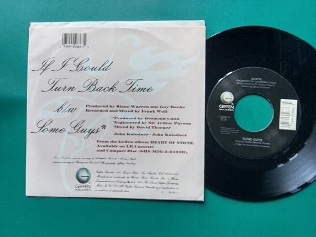 ★US45★シェール「イフ・アイ・クッド・ターン・バック・タイム(リミックス)」 美品 PS付き! トップ3ヒット! _画像2