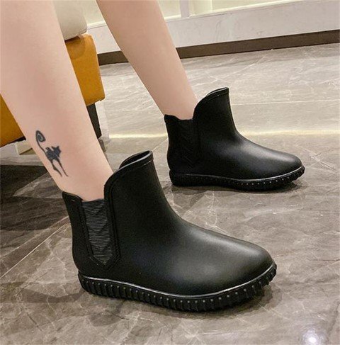  rain boots Short tube low topwater boots 38 black 