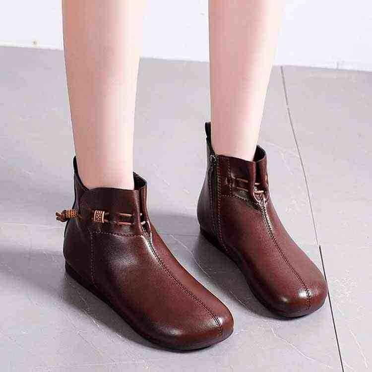  lady's shoes boots Short ankle side fastener Short .... black Brown 35 cream white 