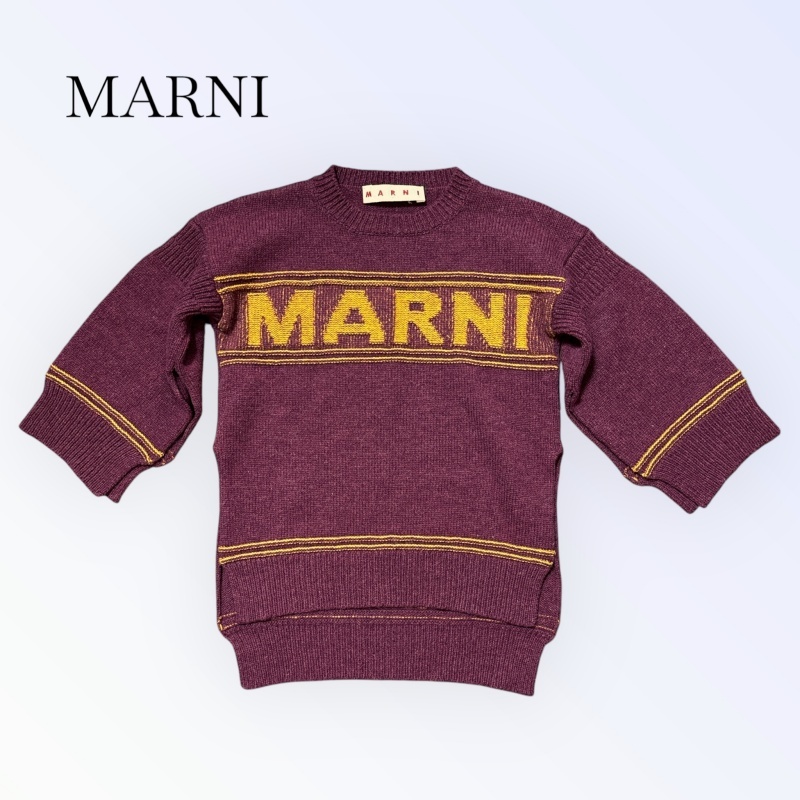 マルニ MARNI ニット セーター キモノスリーブ ロゴ バージンウール マルニ MARNI ニット セーター キモノスリーブ ロゴ バージンウール