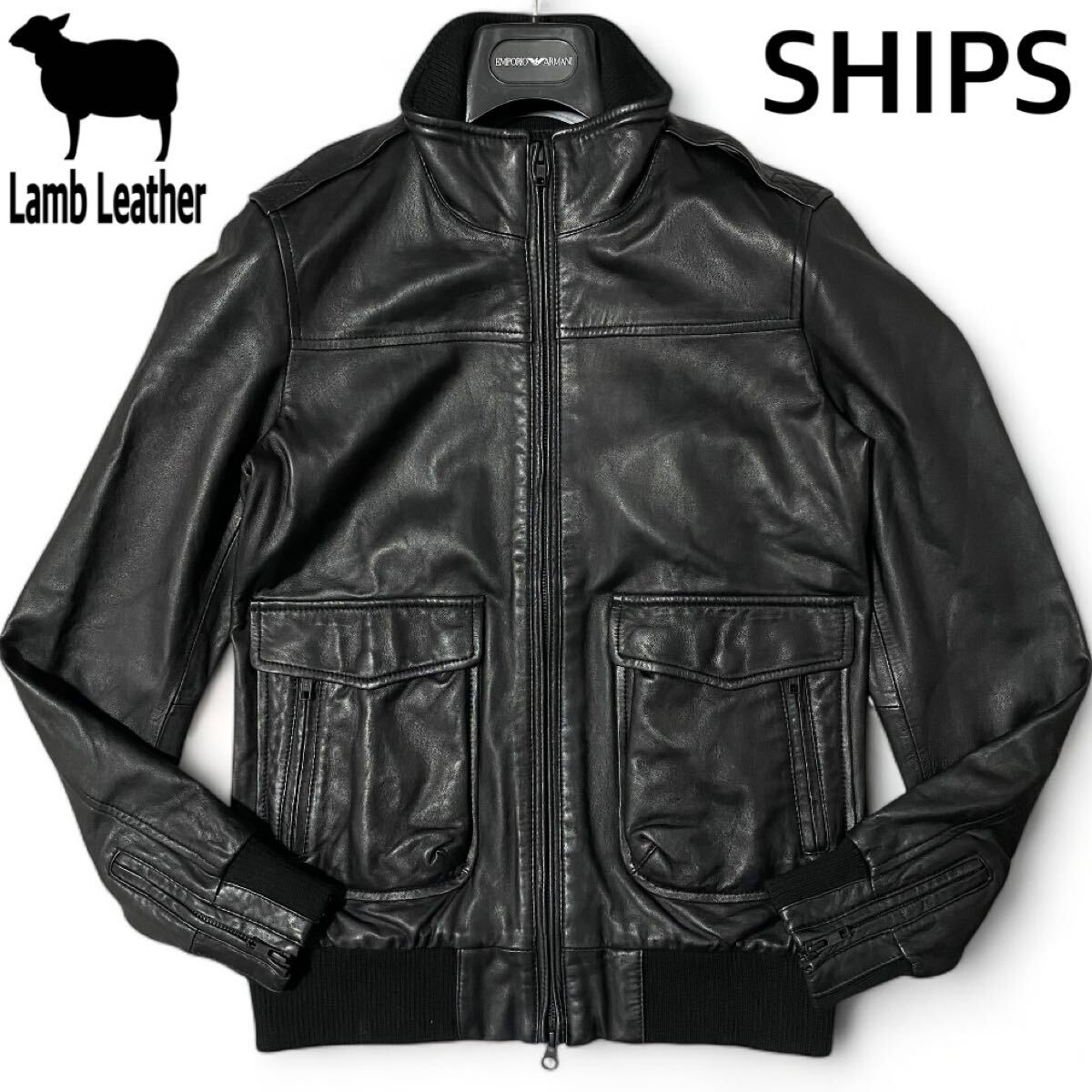 美品 ships ライダース 羊革 革製品 ジャケット 黒 ブラック Yahoo!オークション - 美品 本革【SHIPS】レザージャケット 羊革