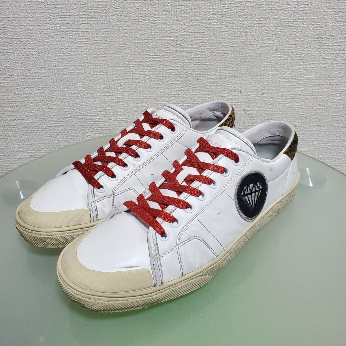 SAINT LAURENT サークルスニーカー ホワイト 大人気 数量限定 サンローラン スニーカー ホワイト 42 靴