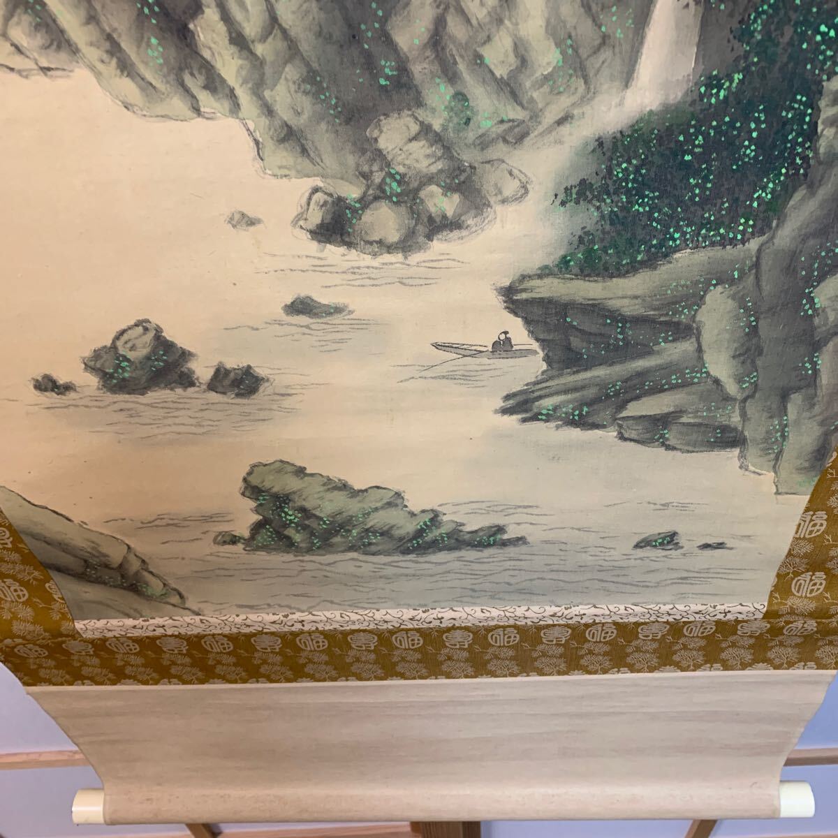 掛軸 模写 風景画 箱無し　No.60_画像6