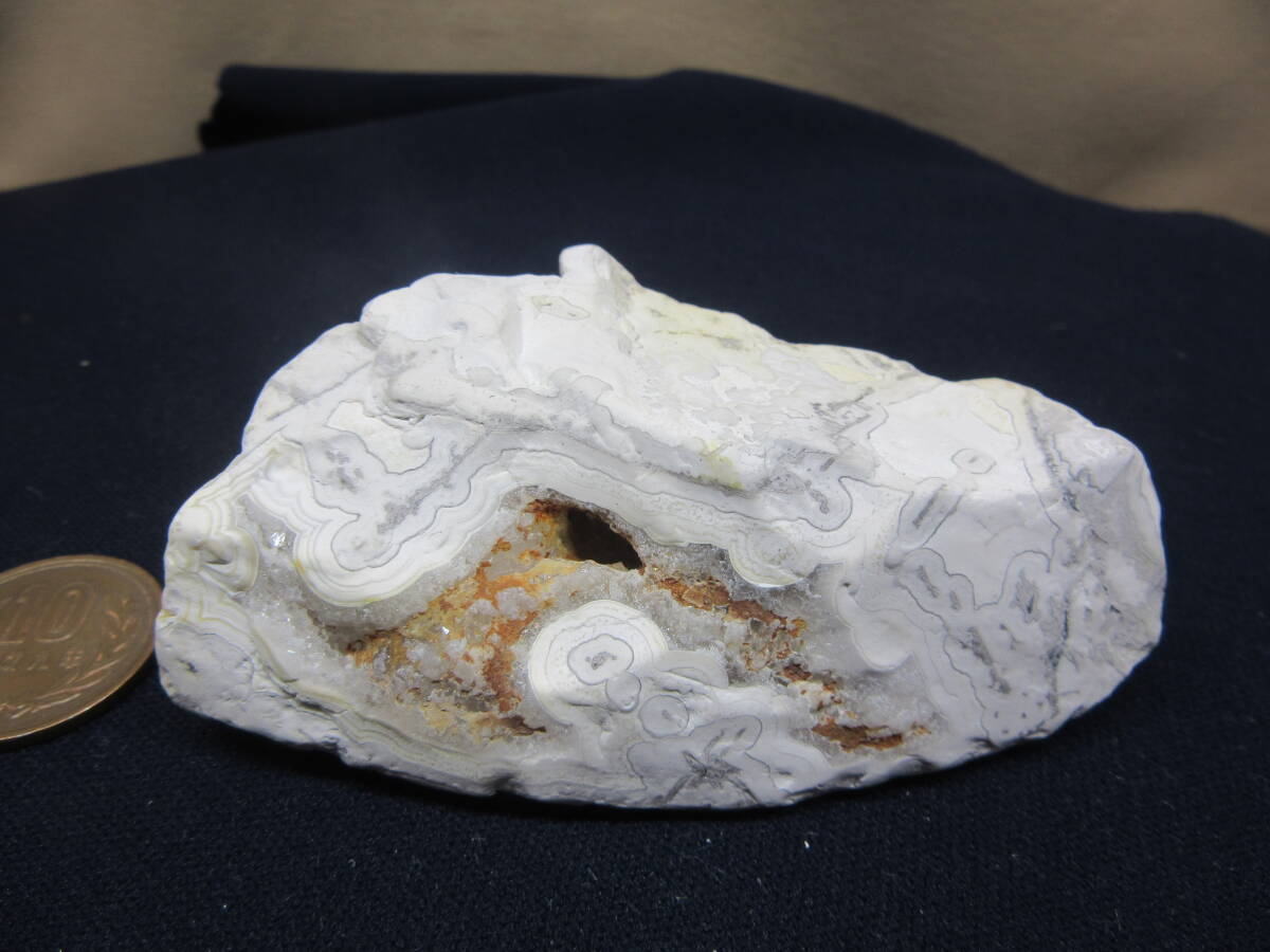 宝5 レースメノー石 アゲート 鉱物 観賞石 71 原石_画像9