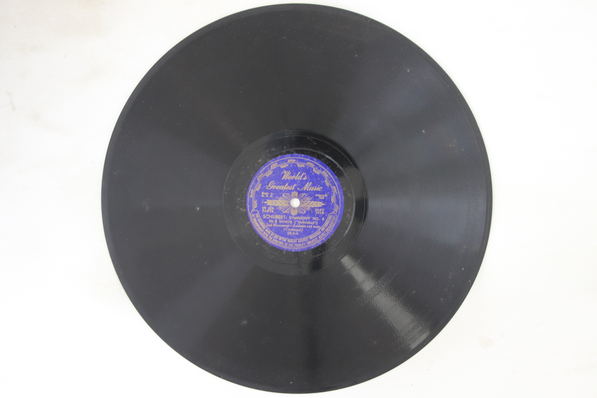  рис 78RPM/SP Andante Con Moto Schubert Symphony No8 In B Minor SR3 WORLDS GREATEST MUSIC 12 /00610