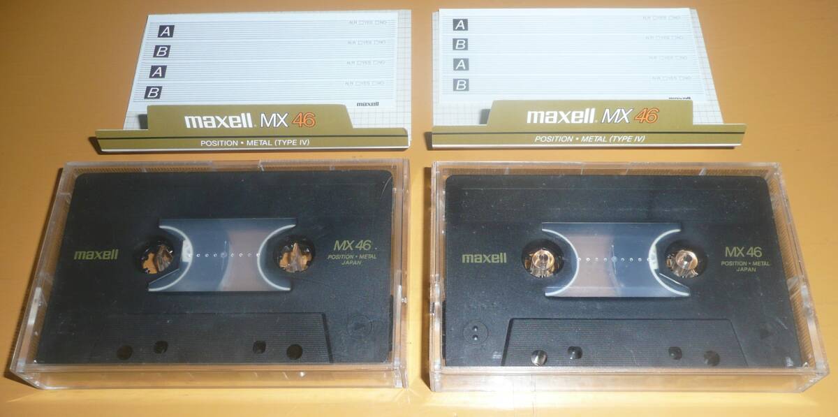 カセットテープ●maxell MX●46分●2本●●使用済●メタル●マクセル●爪あり