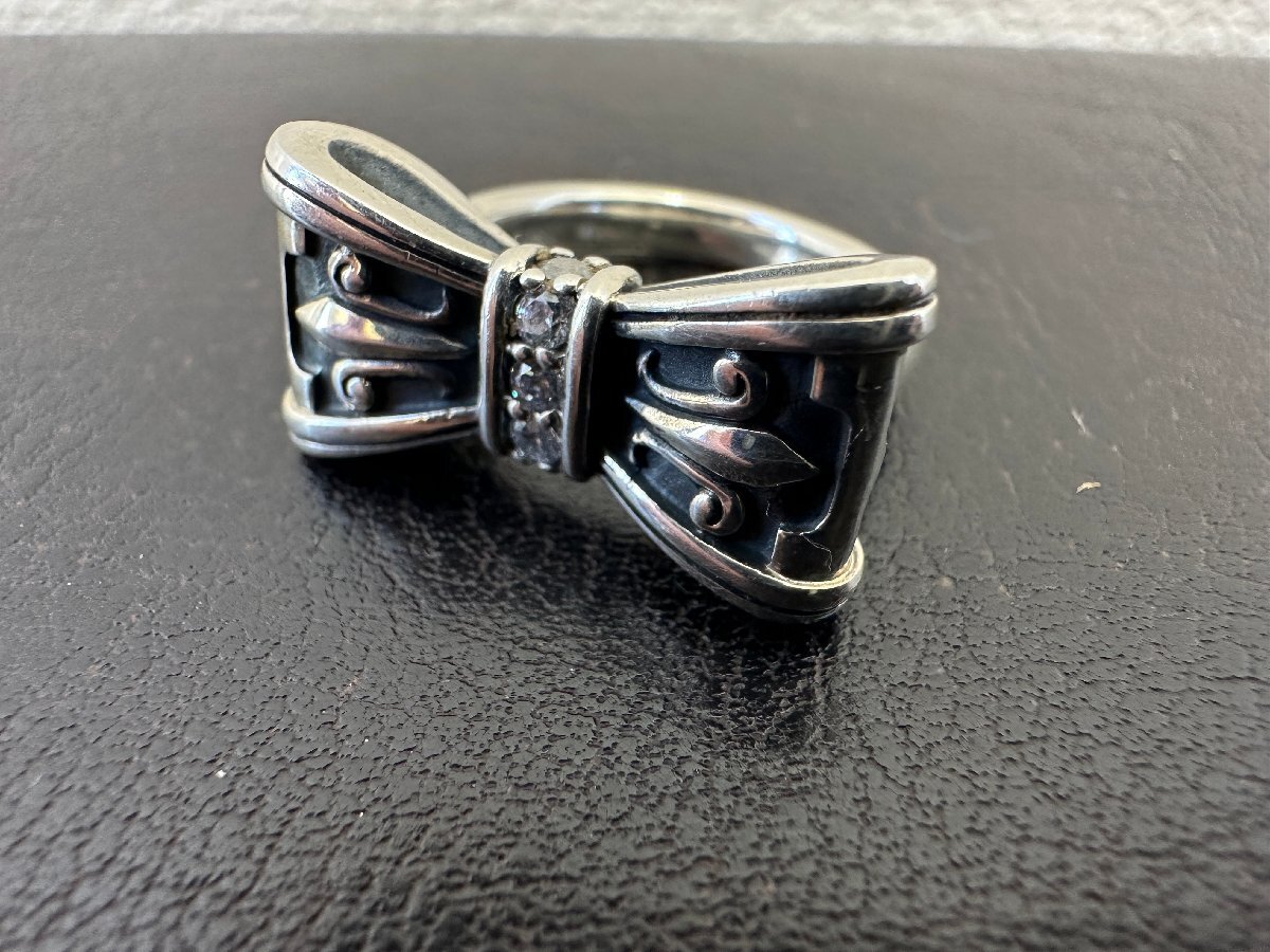 【美品】JUSTIN DAVIS ジャスティンデイビス SRJ328 リボン プロミスリング 指輪 9号