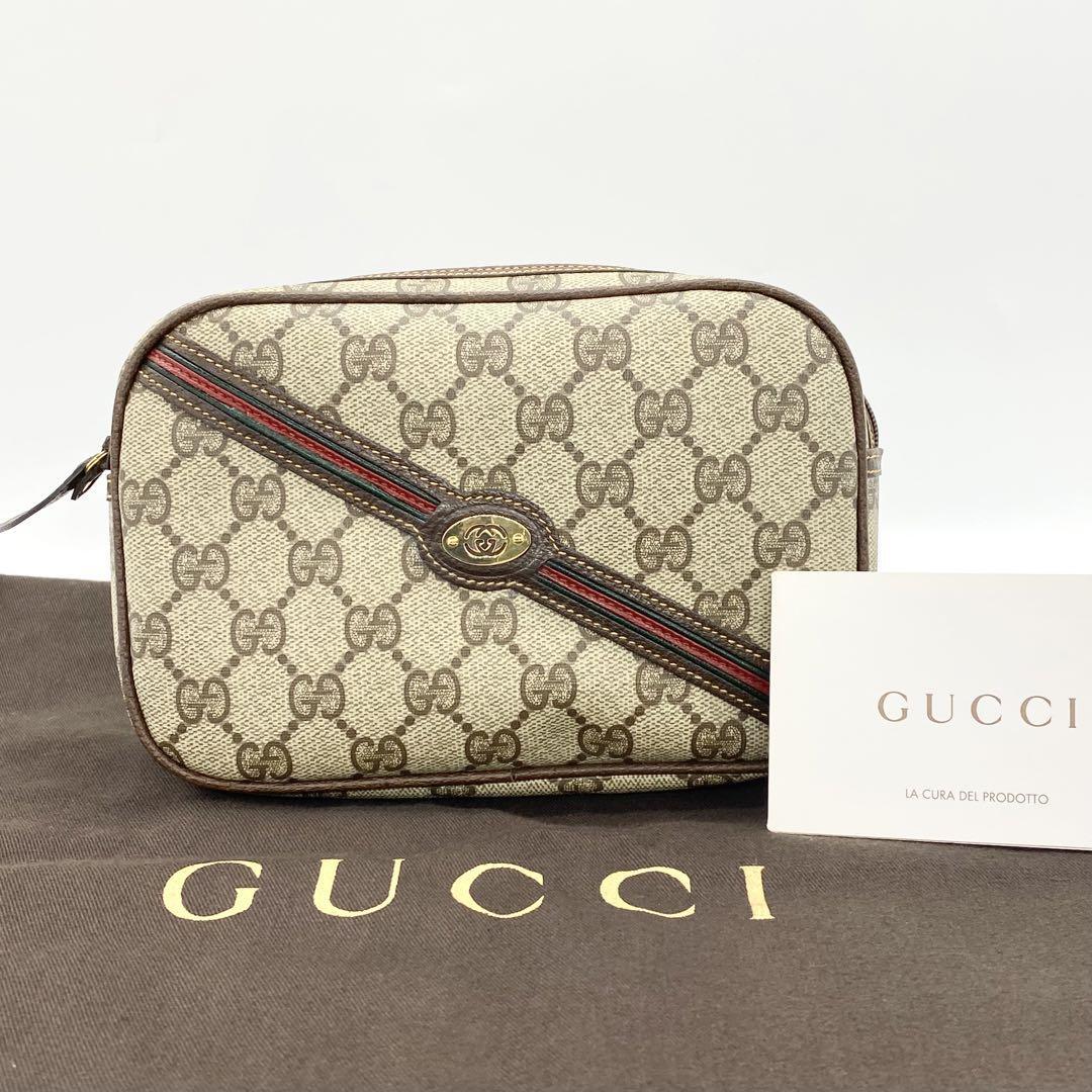 GUCCI グッチ ポーチ GG シェリーライン レザー PVC g00624