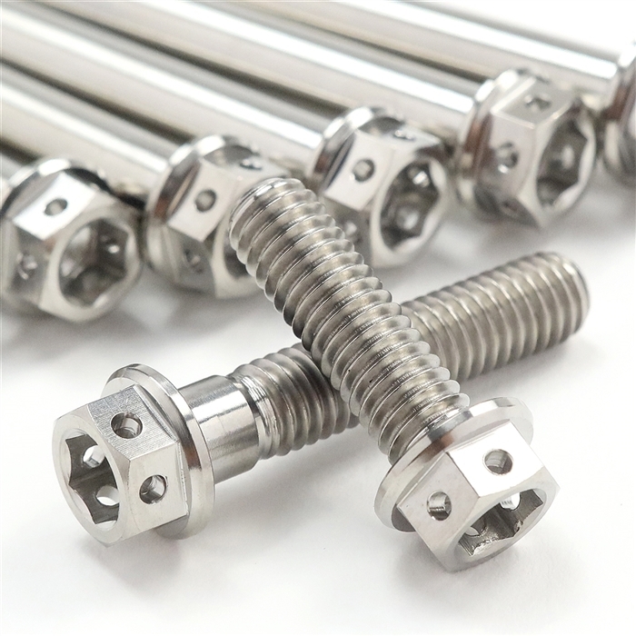 v64 titanium сплав болт M6/70mm серебряный фланец 6 угол гонки спецификация модель проводка дыра имеется (FBM670SI)