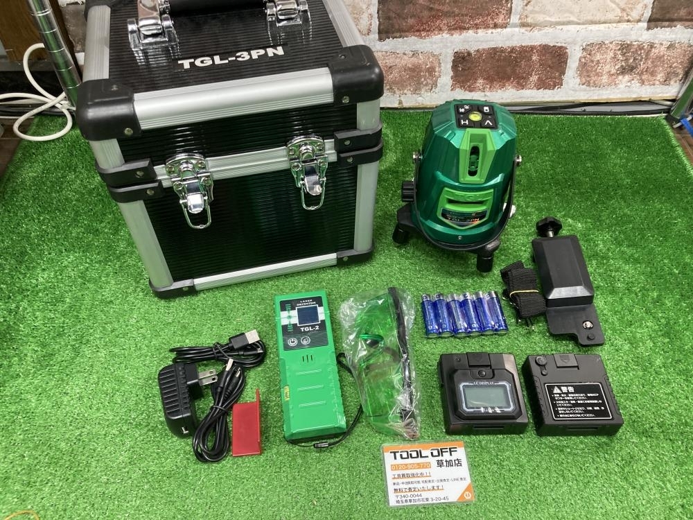 006□未使用品・即決価格□高儀 グリーンレーザー墨出し器 TGL-3PN　受光器付き 2ライン