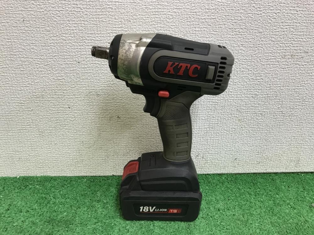 005▽ジャンク品▽KTC 12.7SQ18Vコードレスインパクトレンチ JAE473 バッテリ付き・軸ブレ大のためジャンク