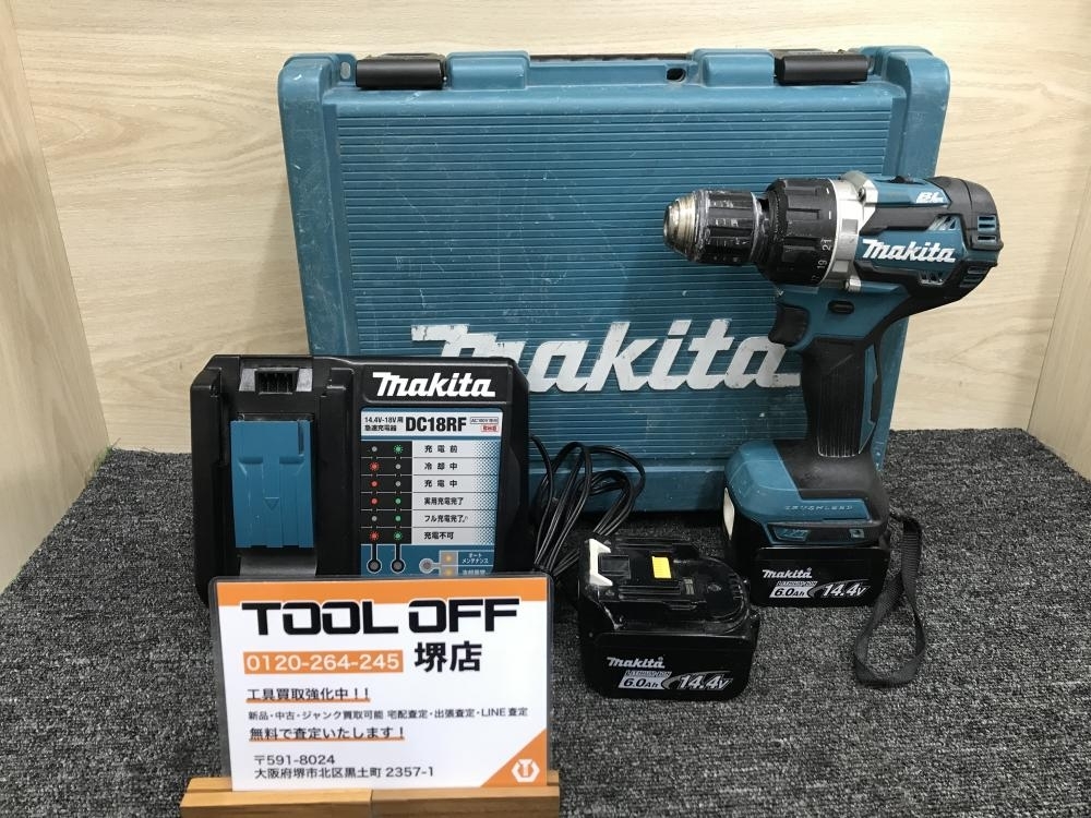 011◎ジャンク品◎マキタ makita 充電式ドライバドリル DF474DRGX ※チャック部分一部破損 通電のみ確認 チャック部分に破損