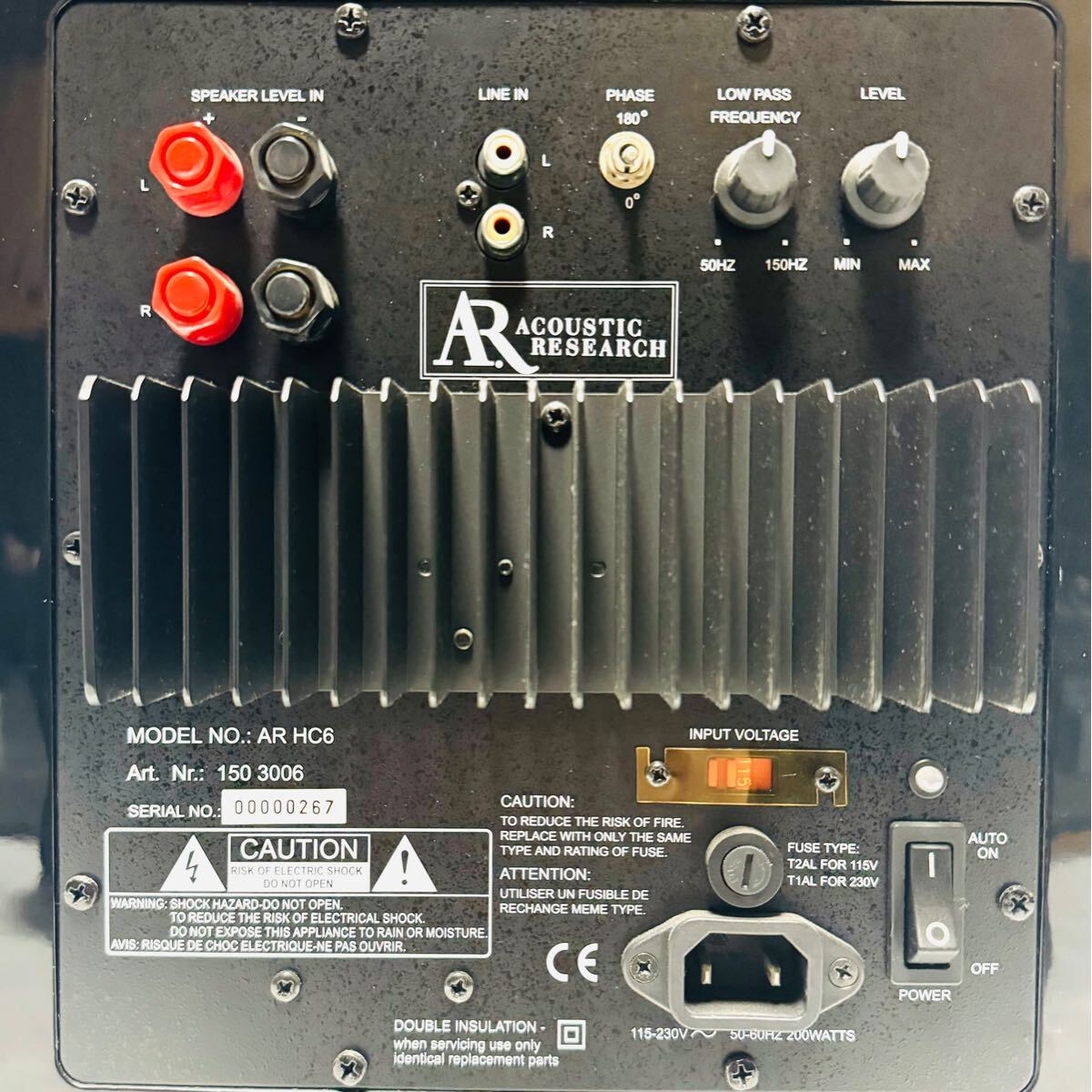 超希少 ACOUSTIC RESEARCH AR HC6 ホームシアタースピーカー 超希少 ACOUSTIC RESEARCH AR HC6 ホームシアタースピーカー