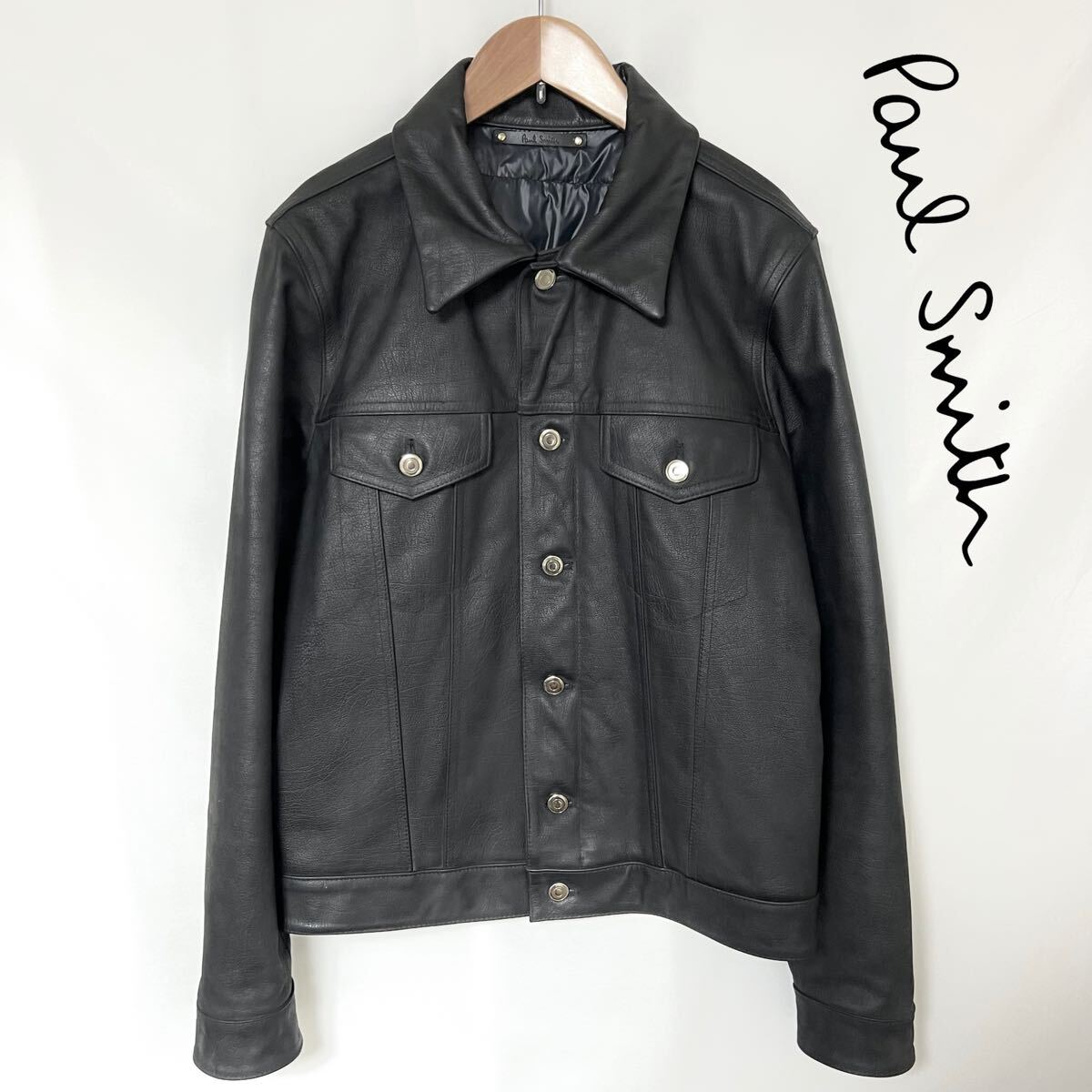 希少 Paul Smith ポールスミス レザー ダウン ジャケット 本革 希少 Paul Smith ポールスミス レザー ダウン ジャケット 本革